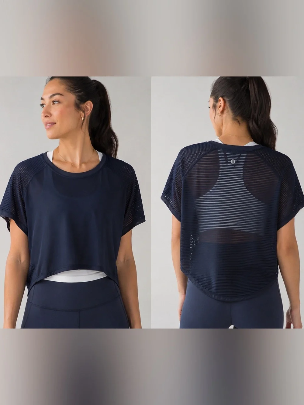 Lululemon Navy Oversized Mesh Back Top